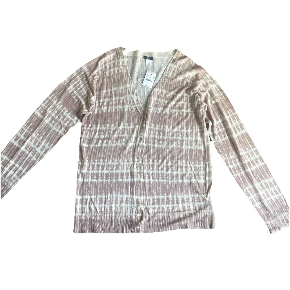 J. Crew‎ Silk Linen Button Cardigan XL Lightweight Sweater Sheer Two Toned NWT